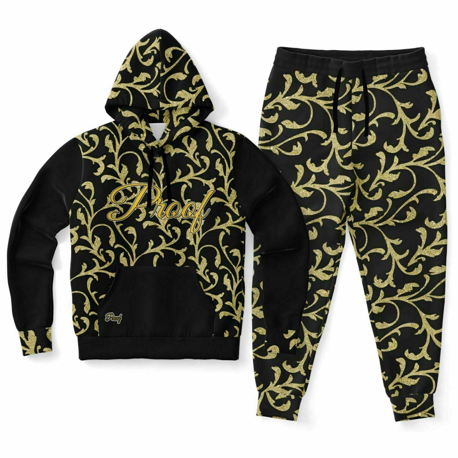 Men's Gold and Black Jogging Set