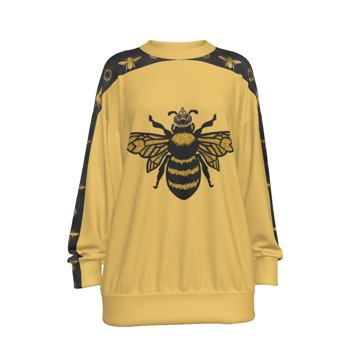"I'm A Bee" Sweater with Bee Royalty Print down the sleeve