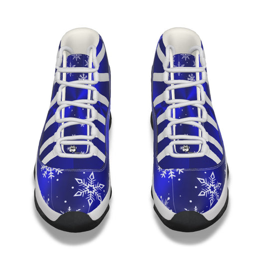 Royal Blue Snowflake High Top Basketball Shoes for Women's
