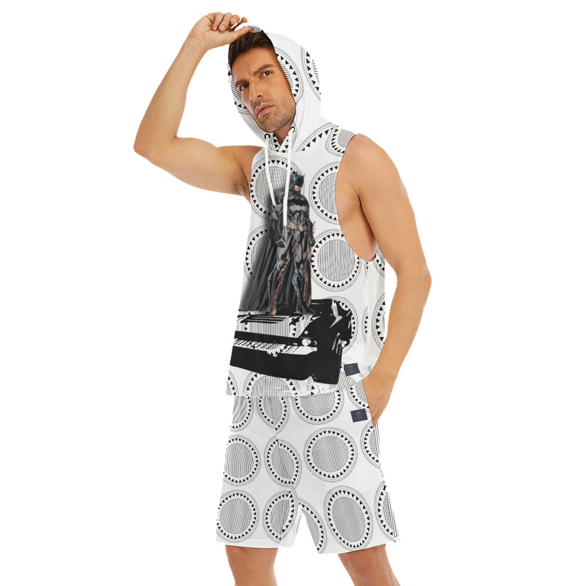 Batman Sleeveless Hooded and Shorts Sets