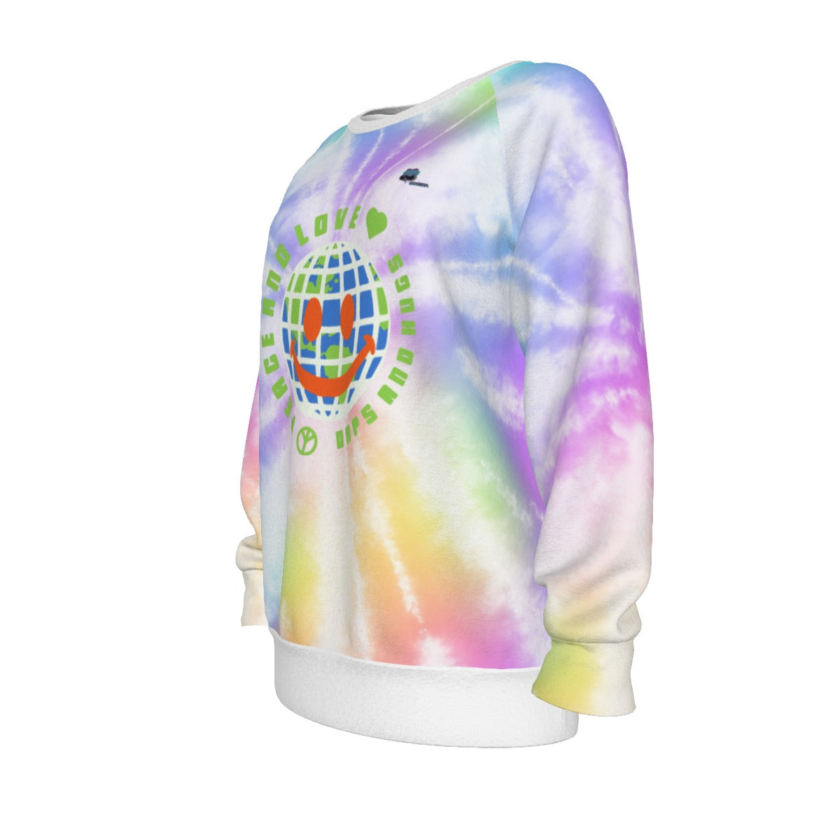 So Giga's Tie Dye Peace and Love Sweatshirt Side view