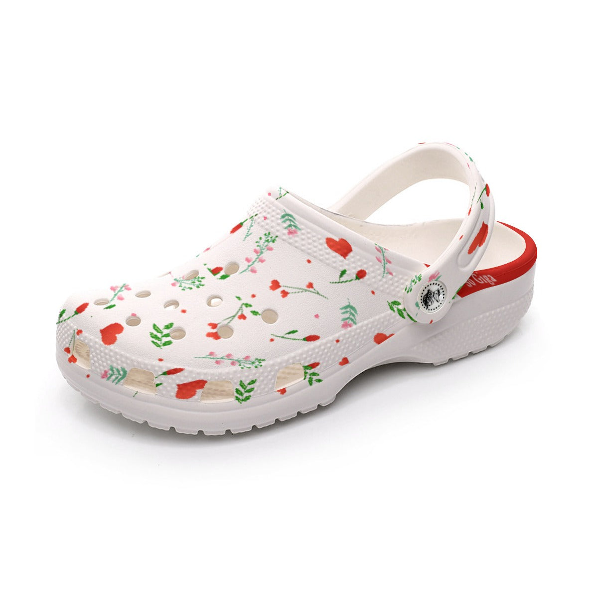 Hearted Flowers Printed  Classic Clogs for Women's