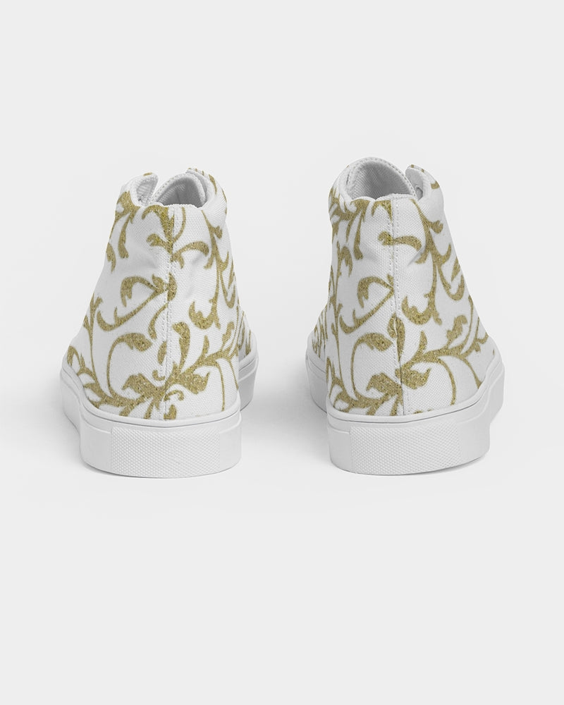 Gold and White High-top Shoe for Men's