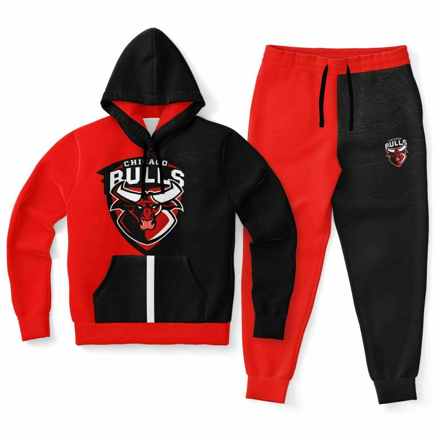 Bulls Rocking Red and Black Jogger Set for Men's