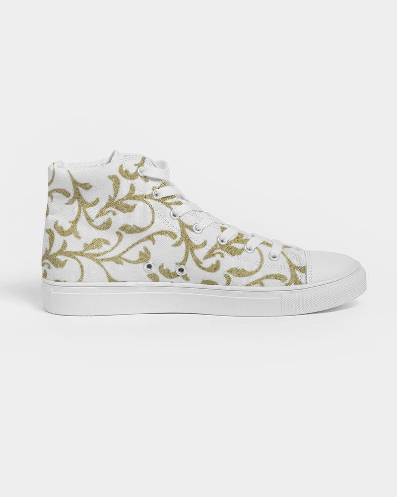 Gold and White High-top Shoe for Men's