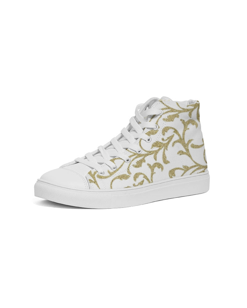 Gold and White High-top Shoe for Men's