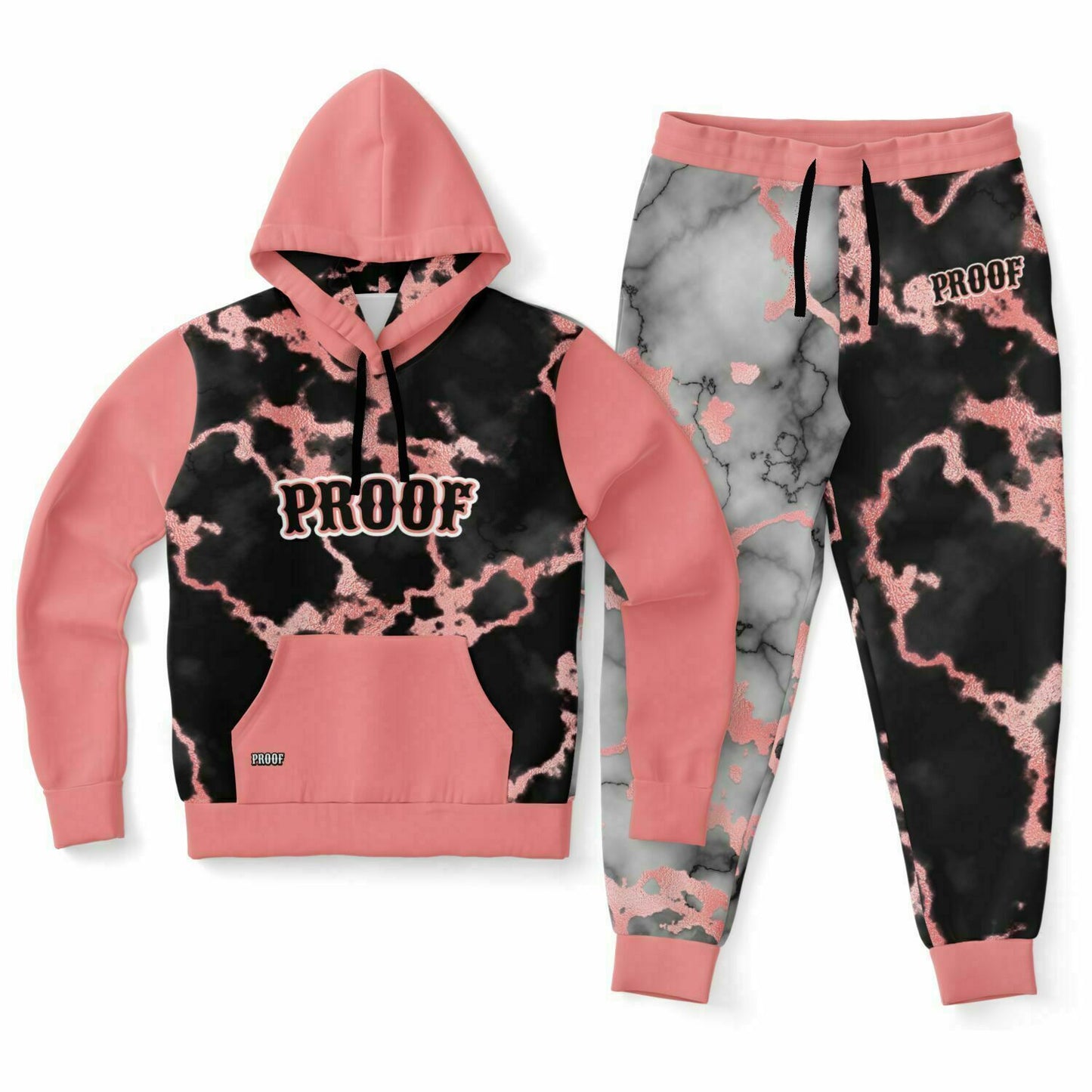 Two-Toned Marble designer hoodie set for Women's