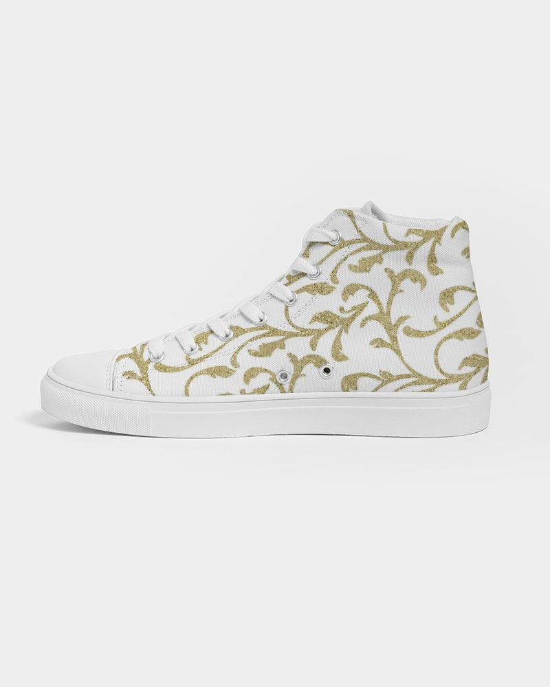 Gold and White High-top Shoe for Men's