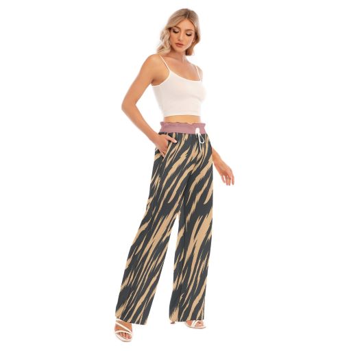 Animal Print High Waisted Flare Pants for Women's