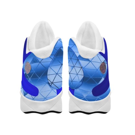 Royal Blue Matrix Designed Basketball Shoes,  with thick soles made of PU and Rubber.