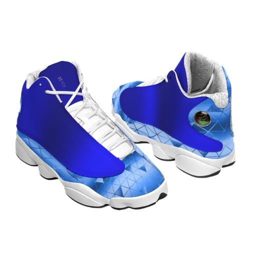 Royal Blue Matrix Designed Basketball Shoes, with thick soles made of PU and Rubber.