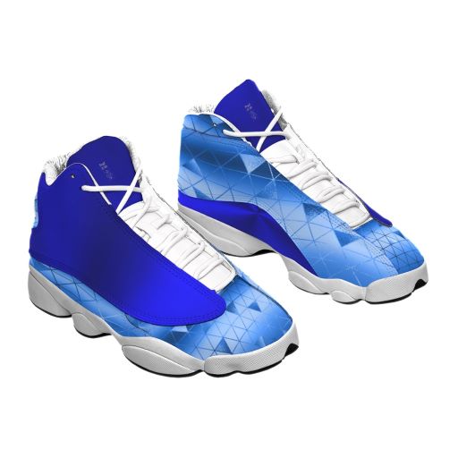 Royal Blue Matrix Designed Basketball Shoes, with thick soles made of PU and Rubber.