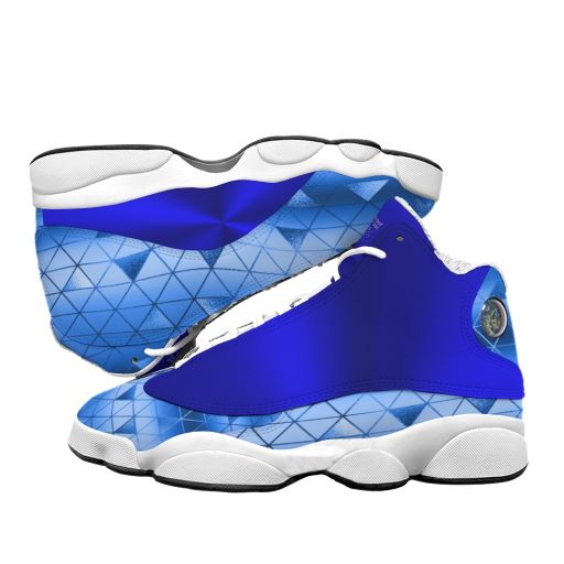 Royal Blue Matrix Designed Basketball Shoes,  with thick soles made of PU and Rubber.