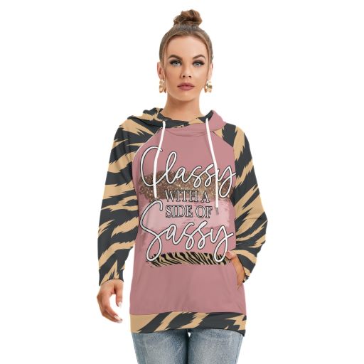 Classy with a side of Sassy Double Hood Drawstring Hoodie for Women's