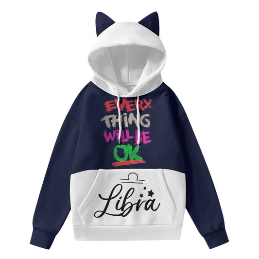 A super cute cat ear hoodie will keep you super warm hoodie with front pockets, made with 95% polyester and 5% spandex.