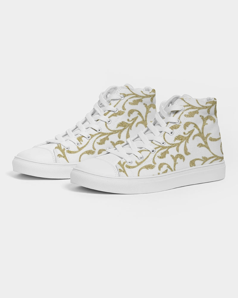 Gold and White High-top Shoe for Men's